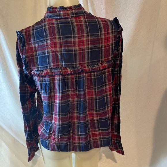 Plaid Ruffle Trimmed Top - Picture 3 of 4